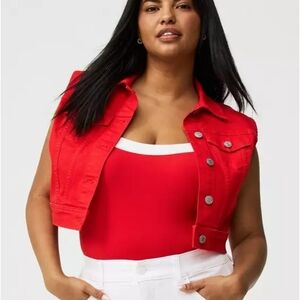 Torrid Red Denim Vest